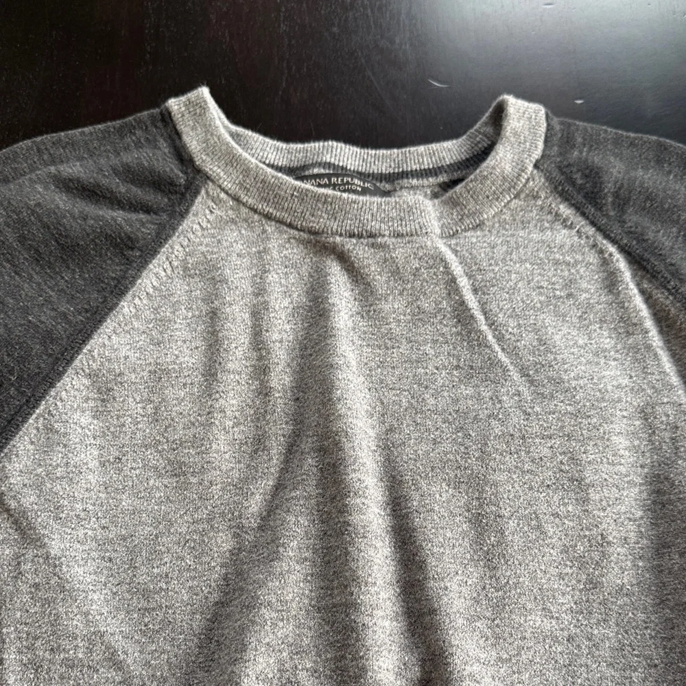 Banana Republic Charcoal and Light Gray Crewneck Sweater